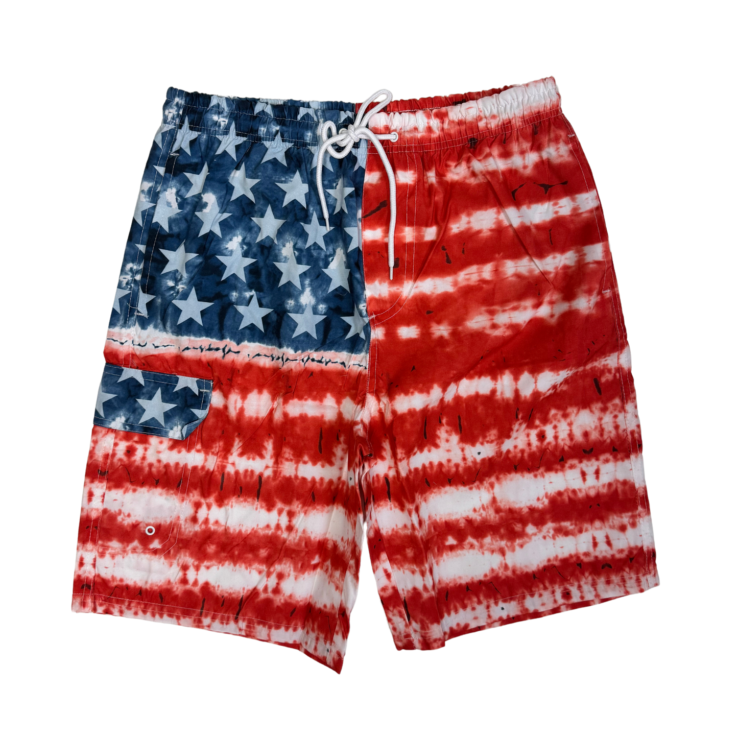 PREMIERE BATHING SUITS: USA STARS & STRIPES RED WHITE BLUE TYE DYE