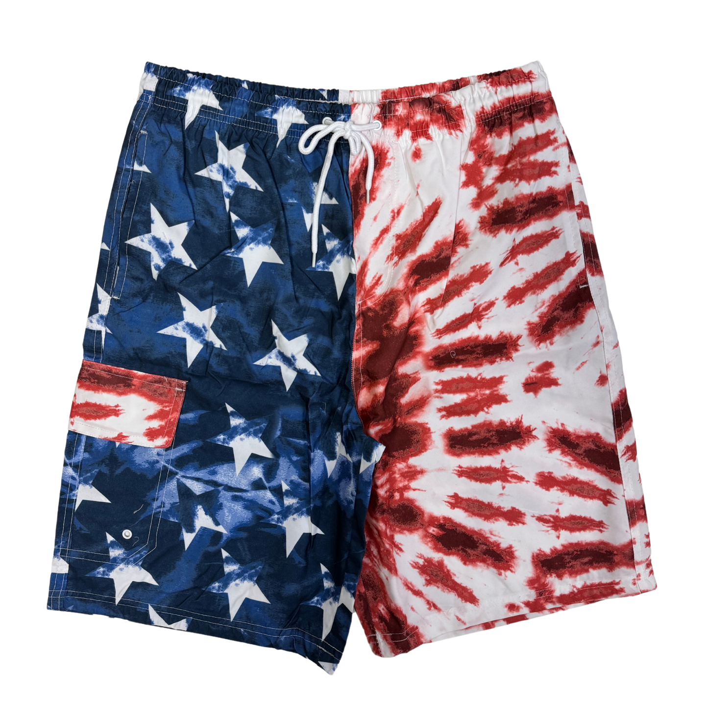 PREMIERE BATHING SUITS: USA RED WHITE BLUE TYE DYE
