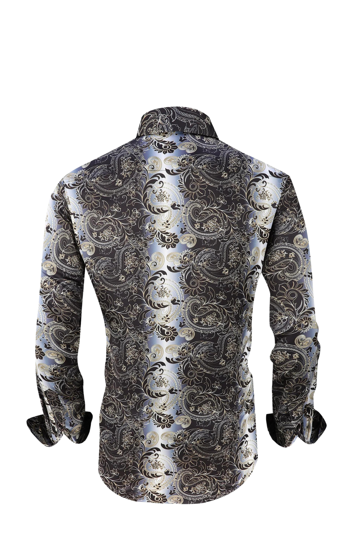 PREMIERE SHIRTS: BLACK/GOLD PAISLEY