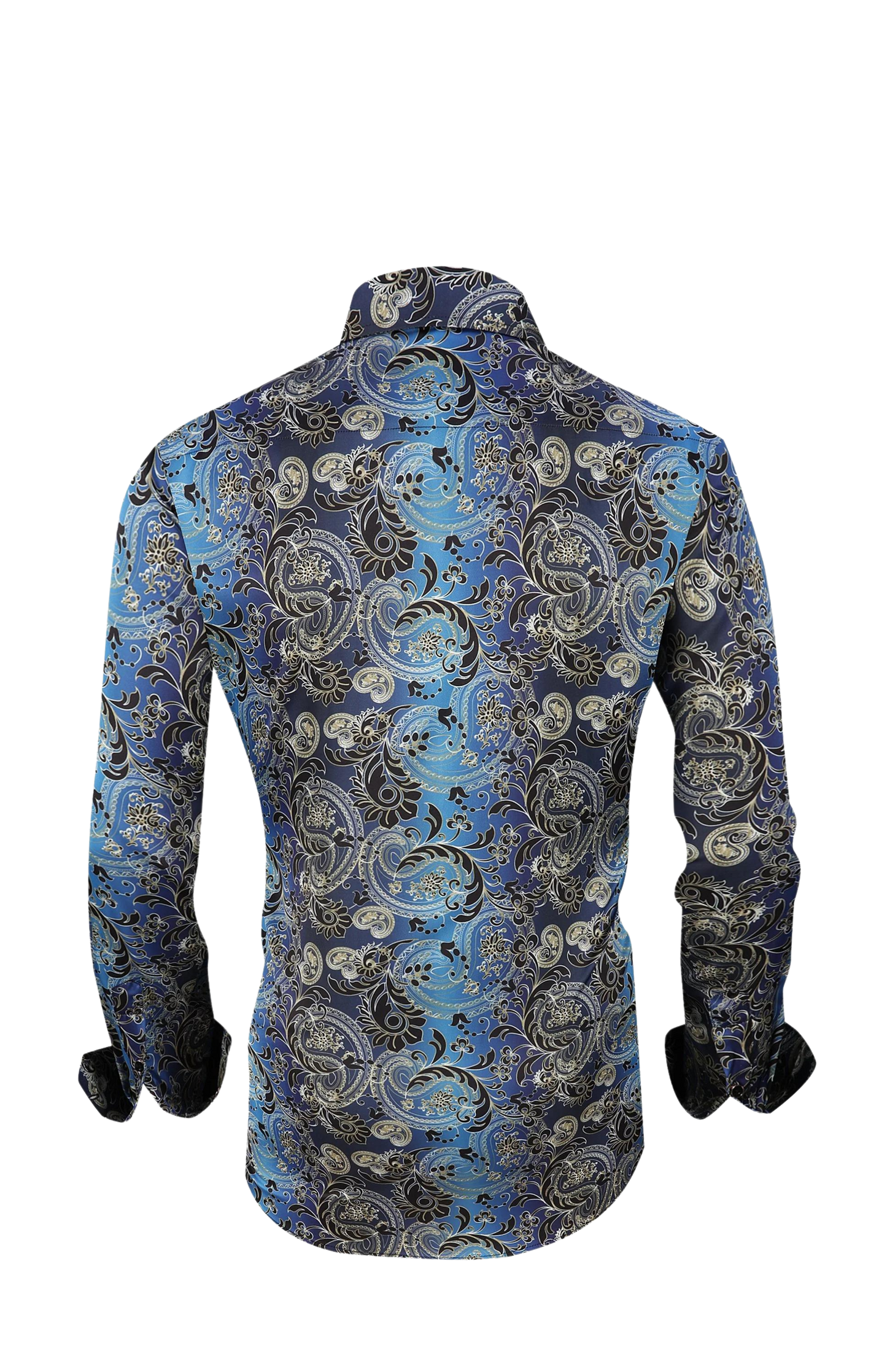 PREMIERE SHIRTS: BLUE/GOLD PAISLEY