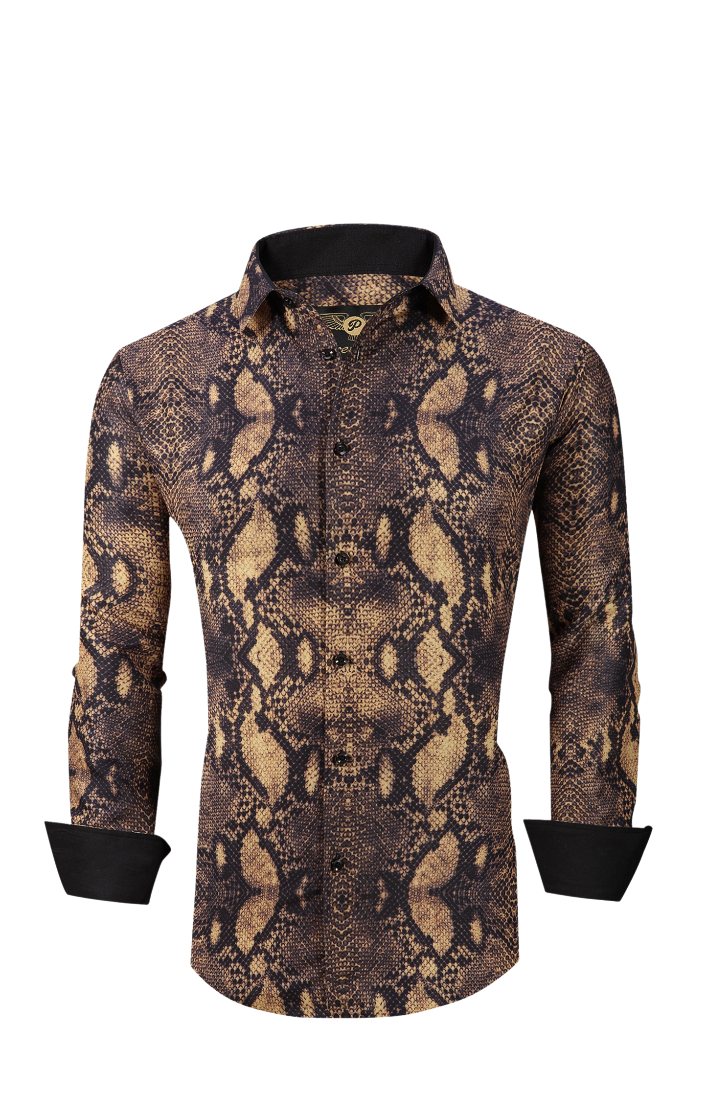PREMIERE SHIRTS: GOLDEN BROWN SNAKESKIN