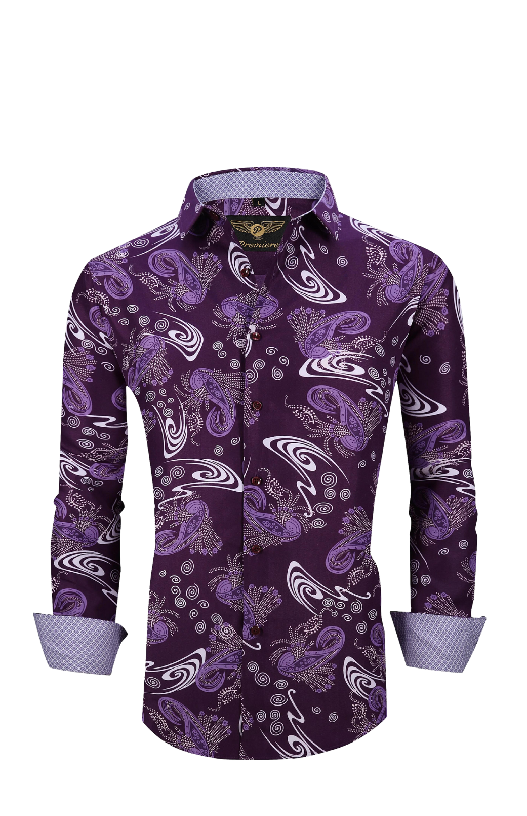PREMIERE SHIRTS: COLORFUL PURPLE PAISLEY