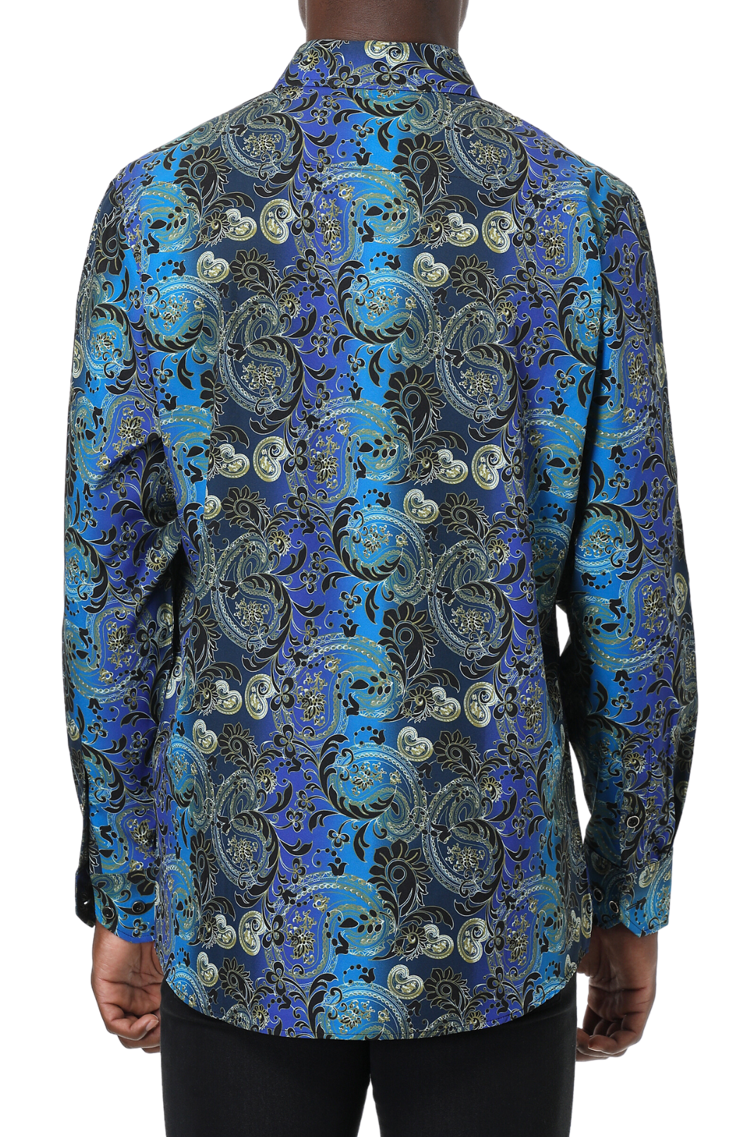 PREMIERE SHIRTS: BLUE/GOLD PAISLEY