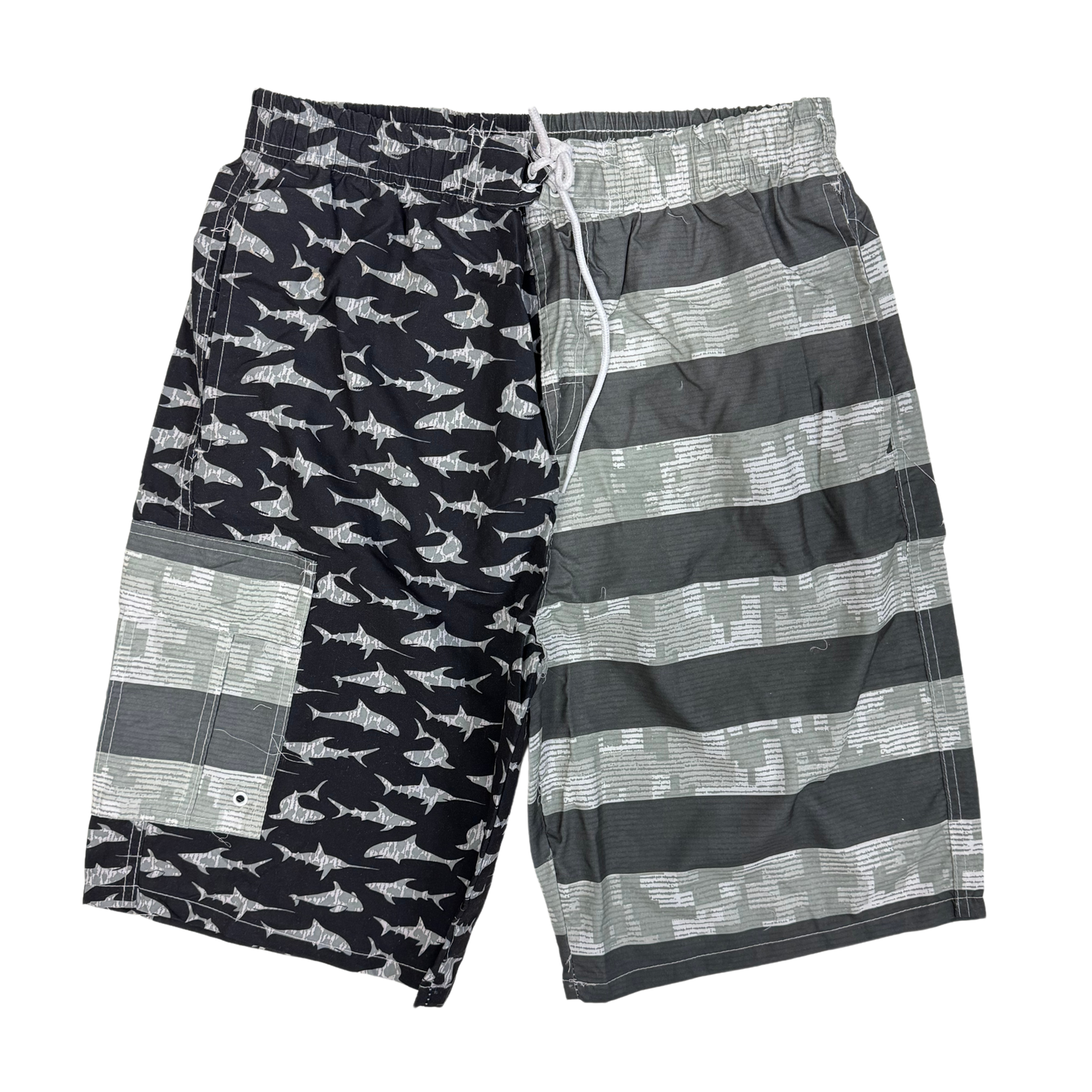 PREMIERE BATHING SUITS: USA BLACK WHITE FISH SHARK