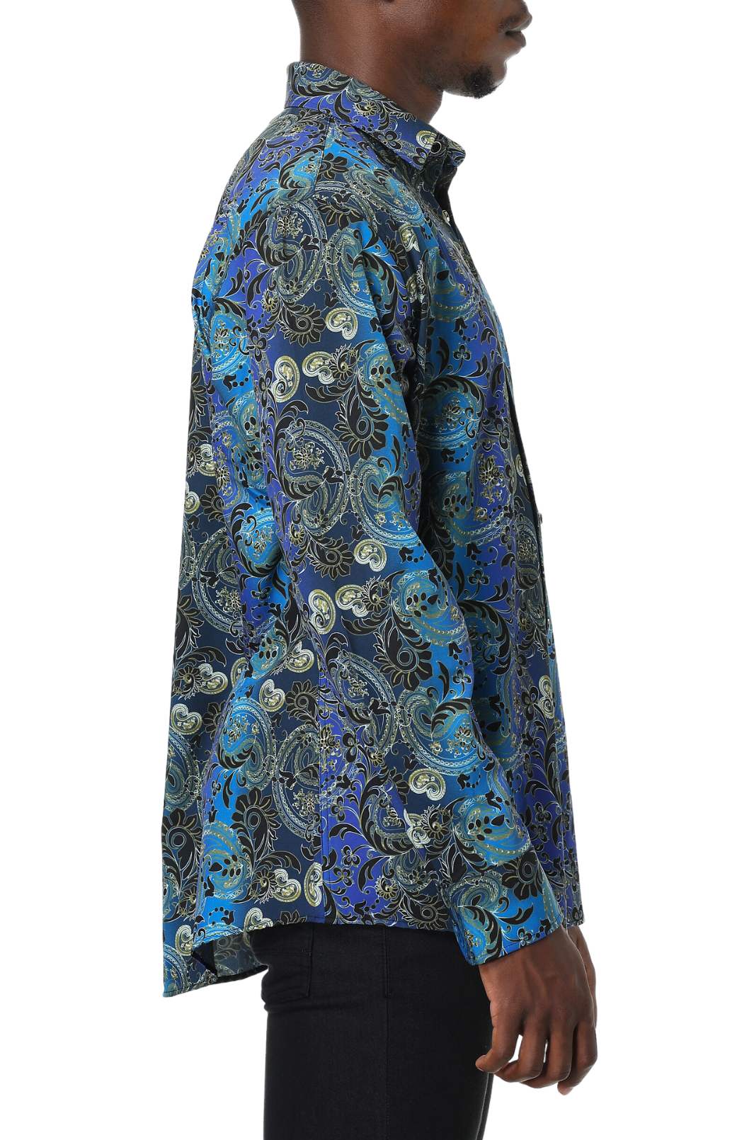 PREMIERE SHIRTS: BLUE/GOLD PAISLEY