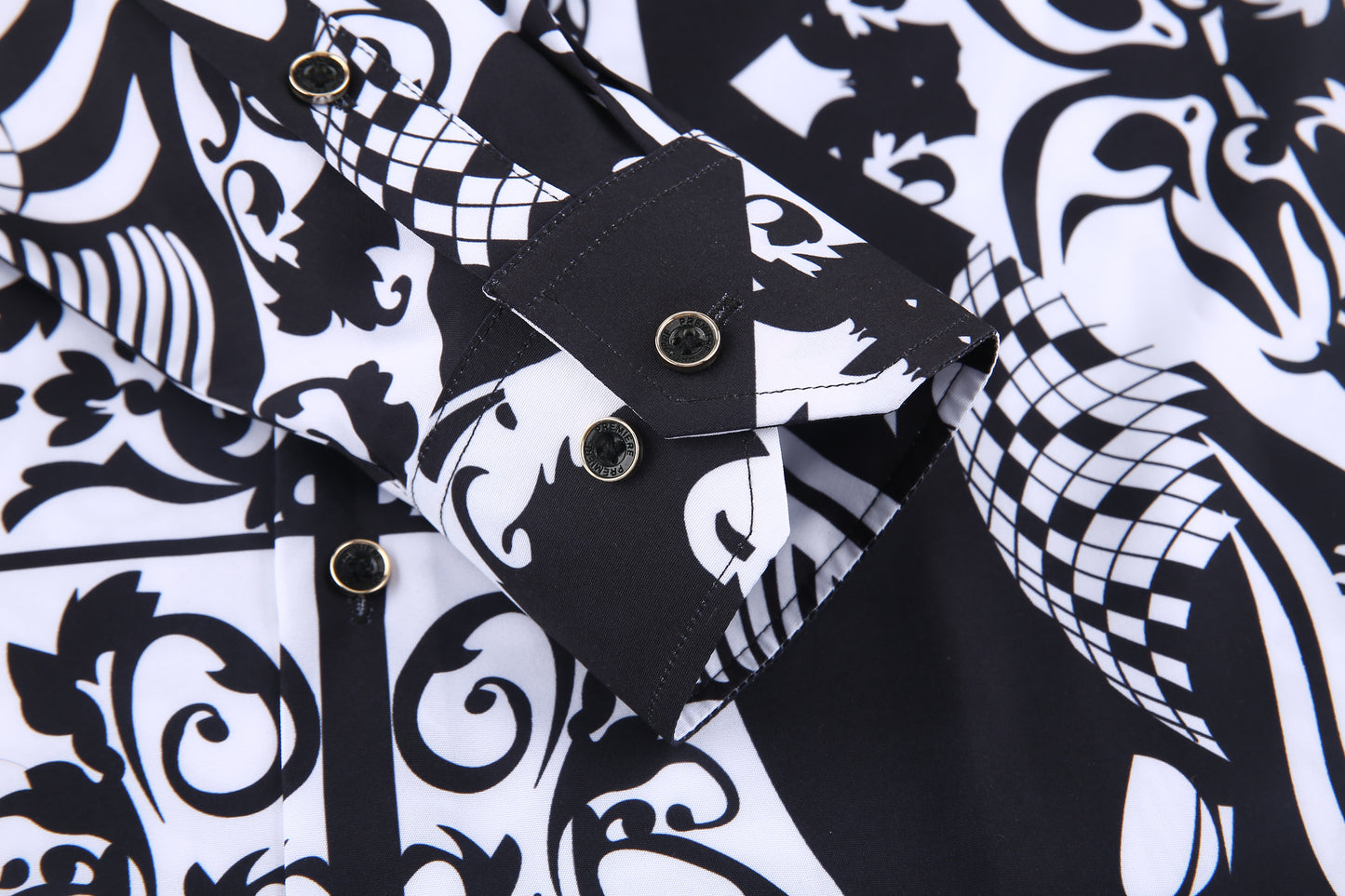 PREMIERE SHIRTS: BLACK/WHITE TRIBAL GEOMETRIC