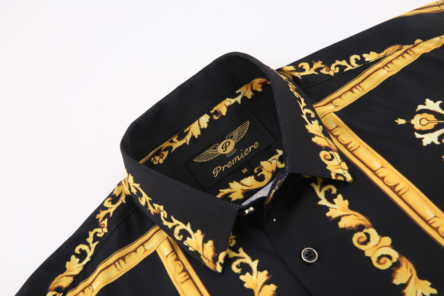 PREMIERE SHIRTS: BLACK GOLD TRIBAL GEOMETRIC