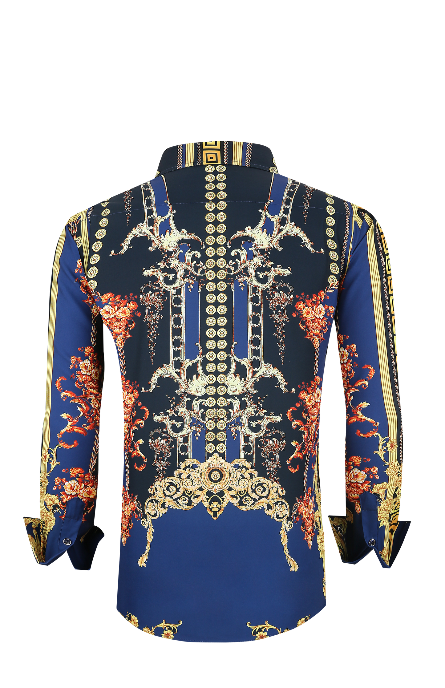 PREMIERE SHIRTS: BLUE GOLD FLAME