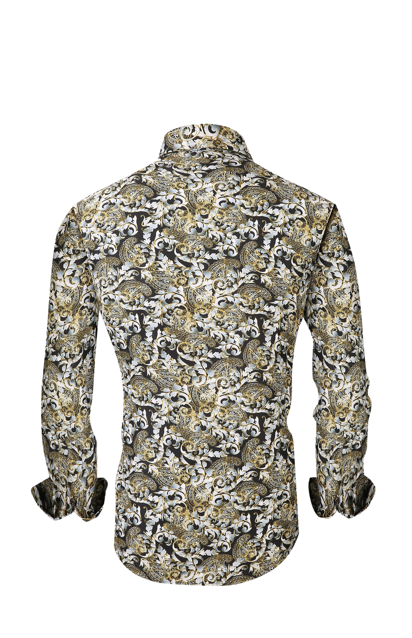 PREMIERE SHIRTS: GOLD/BLACK WHITE PAISLEY