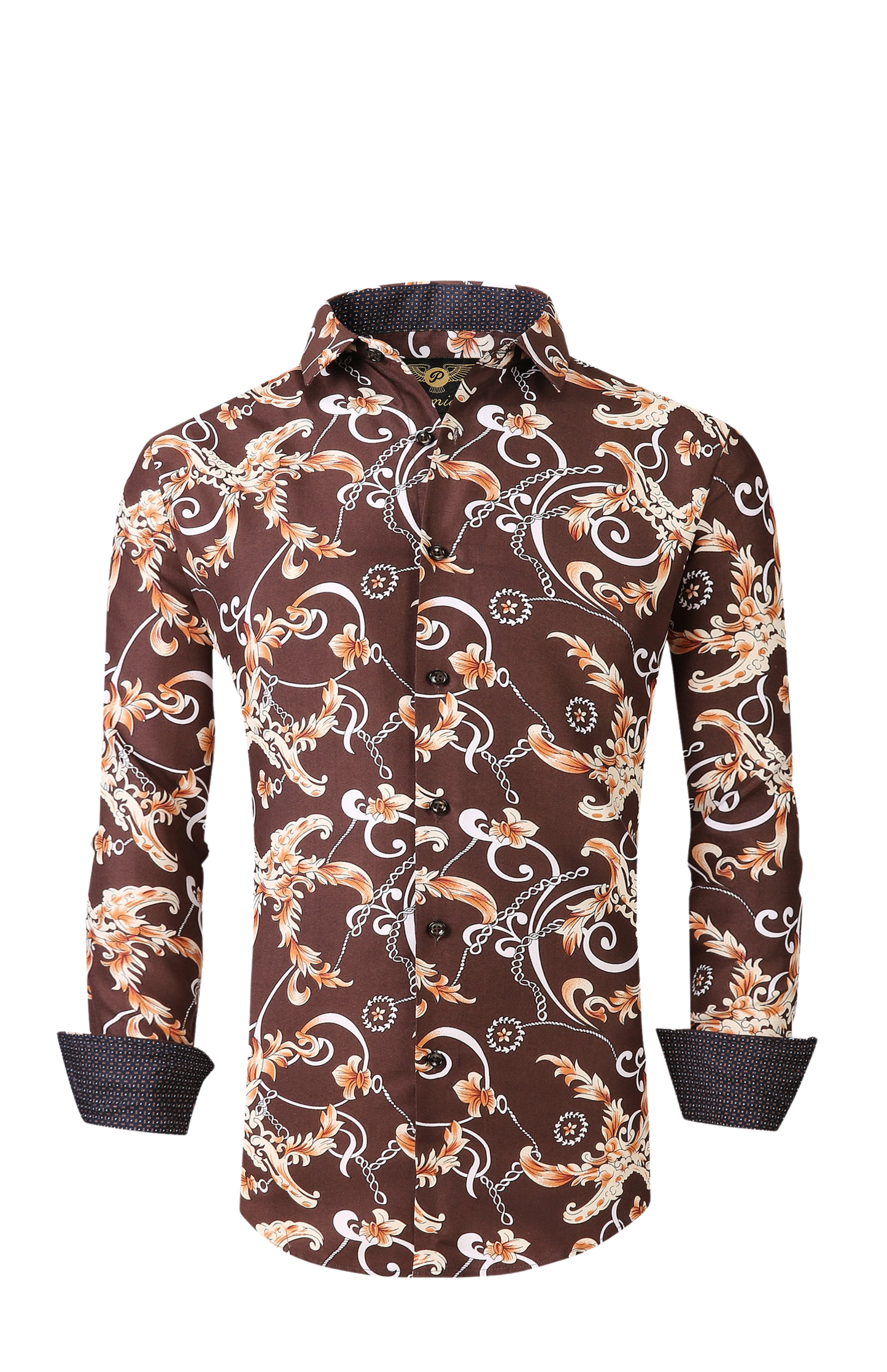 PREMIERE SHIRTS: BROWN DESIGNER PAISLEY