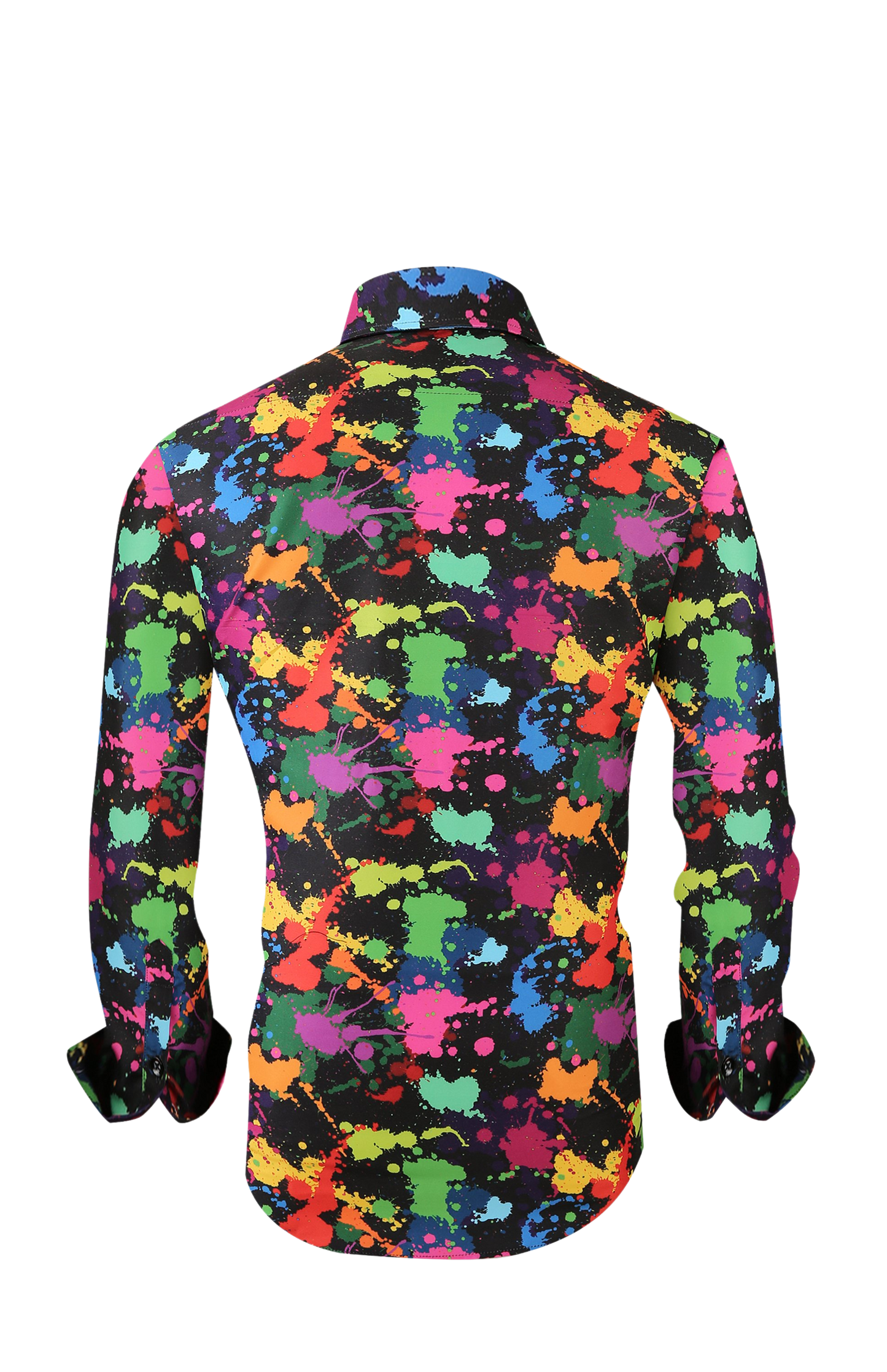 PREMIERE SHIRTS: BLACK/COLORFUL SPLASH PAINT