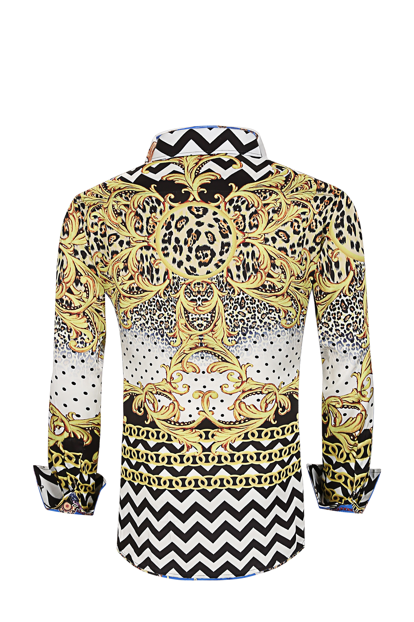 PREMIERE SHIRTS: WHITE/GOLD LEOPARD
