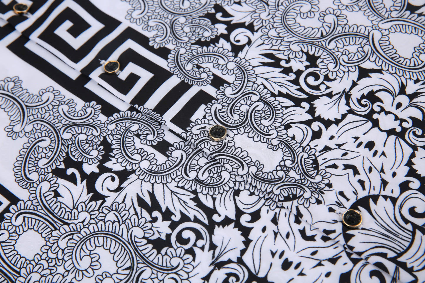 PREMIERE SHIRTS: BLACK/WHITE GEOMETRIC TRIBAL