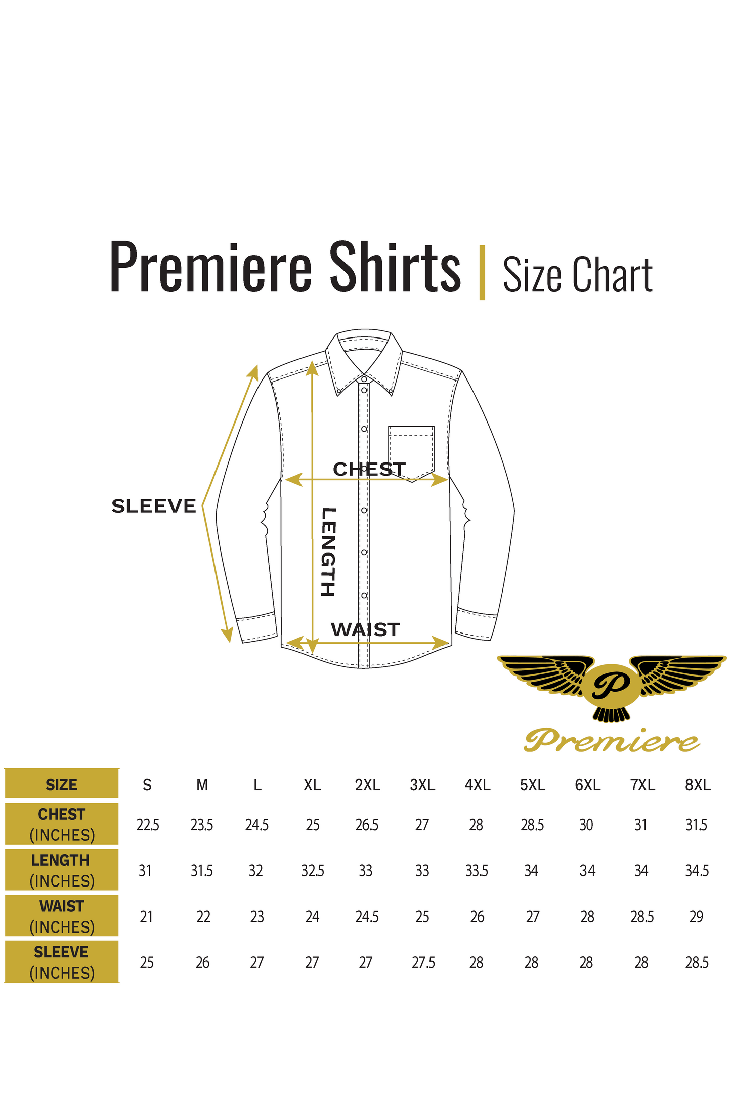 PREMIERE SHIRTS: GOLD LEAF