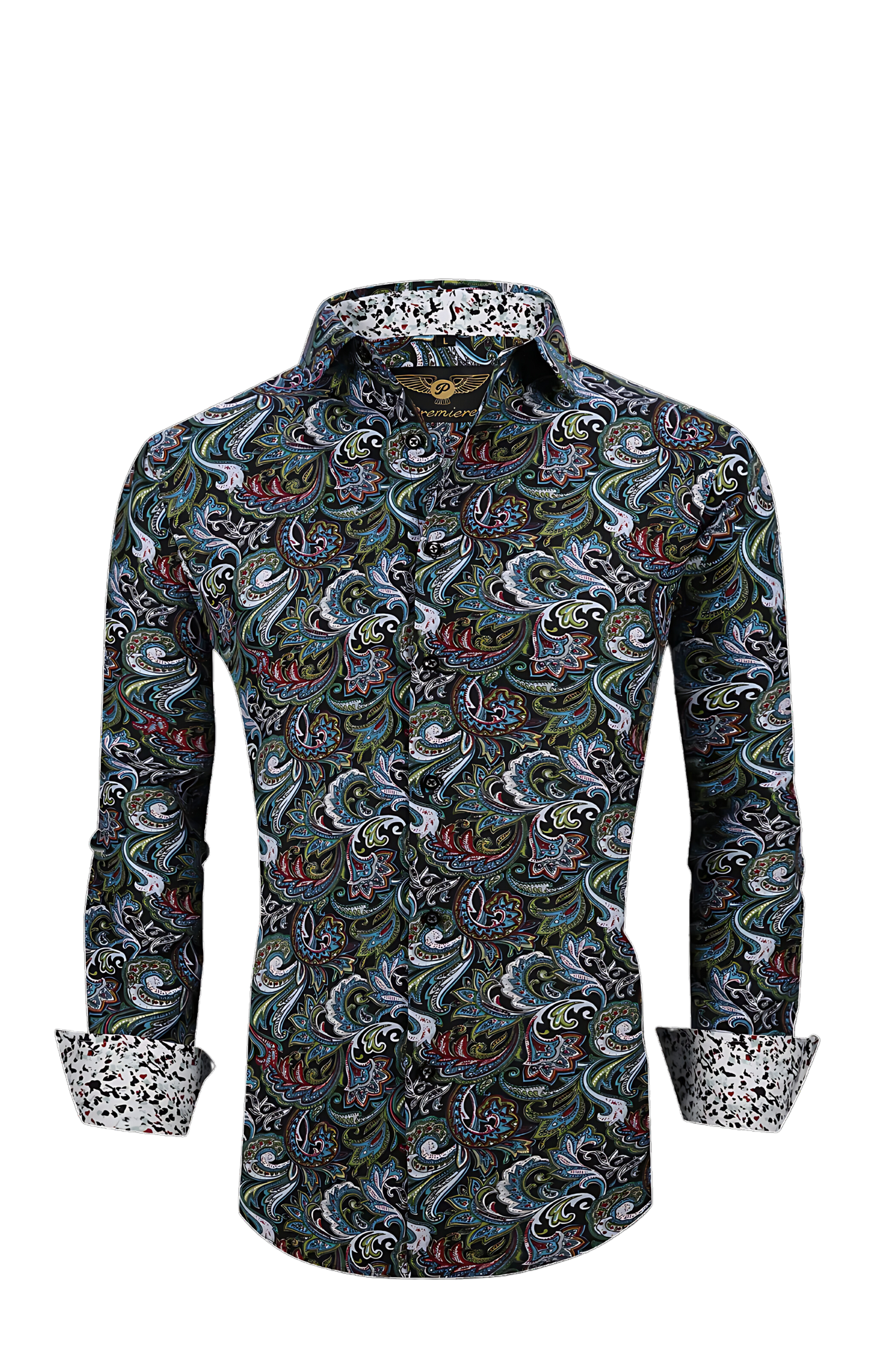 PREMIERE SHIRTS: MULTICOLOR GREEN PAISLEY