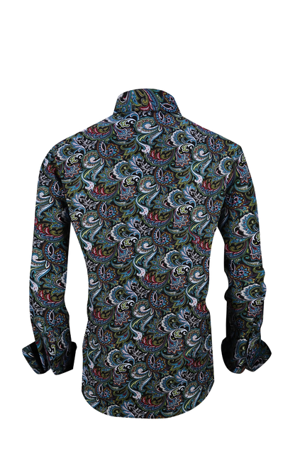 PREMIERE SHIRTS: MULTICOLOR GREEN PAISLEY