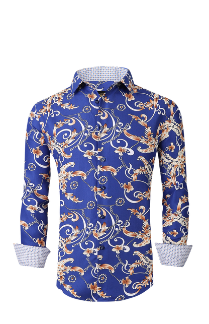 PREMIERE SHIRTS: BLUE DESIGNER PAISLEY