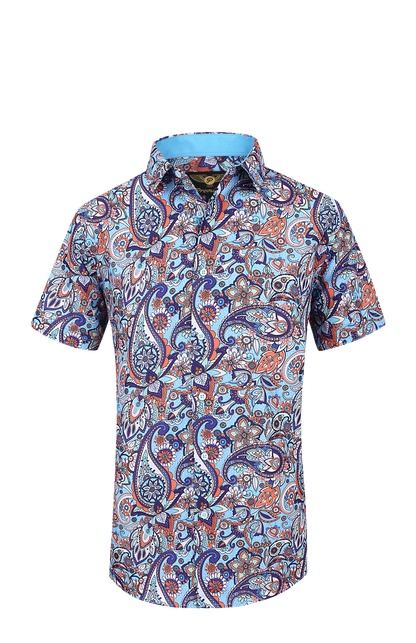 PREMIERE SHORT SLEEVE SHIRTS: ORANGE TURQUOISE