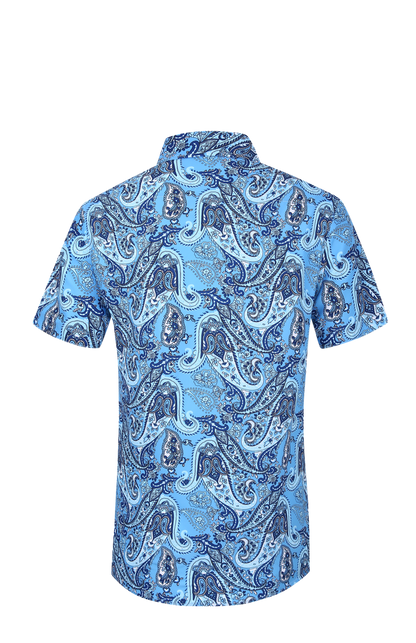 PREMIERE SHORT SLEEVE SHIRTS: BLUE PAISLEY