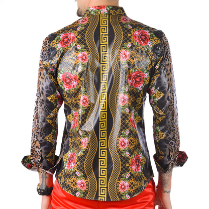 PREMIERE SHIRTS: FLORAL ROSE LEOPARD