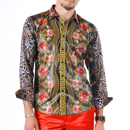 PREMIERE SHIRTS: FLORAL ROSE LEOPARD