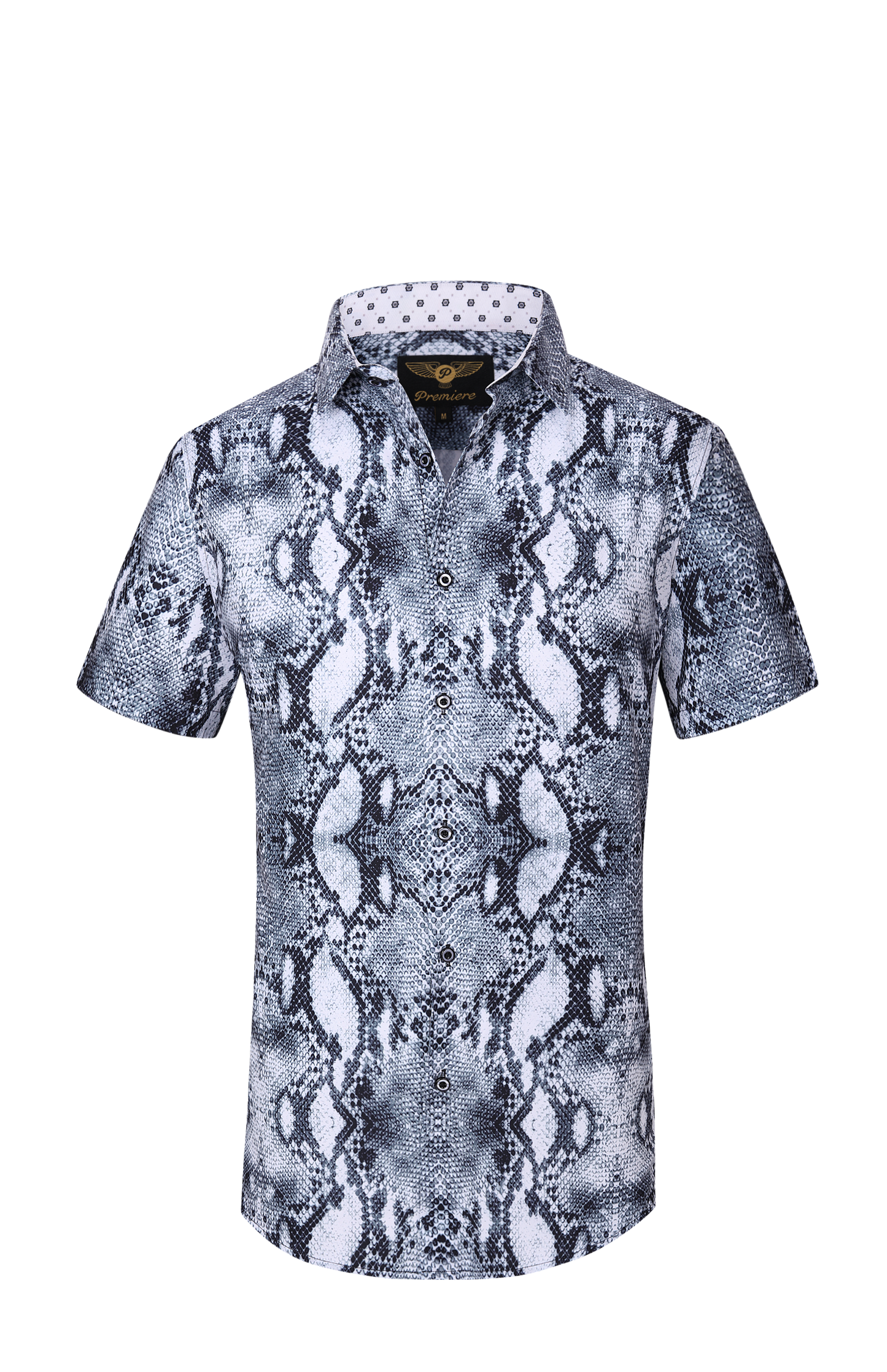 PREMIERE SHORT SLEEVE SHIRTS: GREY SNAKESKIN