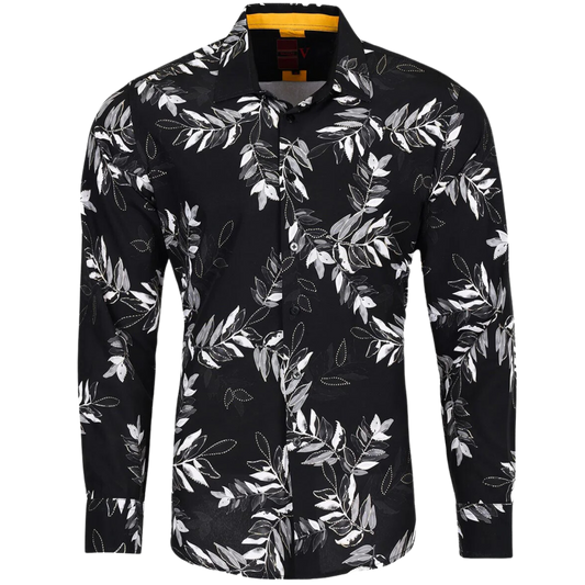 PREMIERE SHIRTS: BLACK/WHITE FLORAL