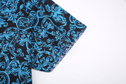 PREMIERE SHORT SLEEVE SHIRTS: BLUE/BLACK PAISLEY