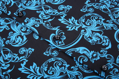 PREMIERE SHORT SLEEVE SHIRTS: BLUE/BLACK PAISLEY