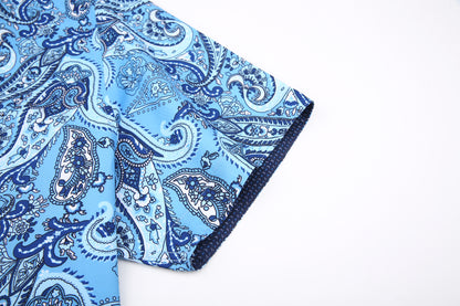 PREMIERE SHORT SLEEVE SHIRTS: BLUE PAISLEY