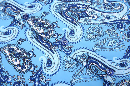 PREMIERE SHORT SLEEVE SHIRTS: BLUE PAISLEY