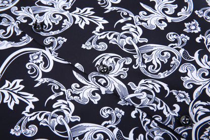 PREMIERE SHIRTS: BLACK WHITE PAISLEY