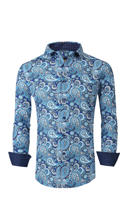 PREMIERE SHIRTS: BLUE BUBBLE PAISLEY