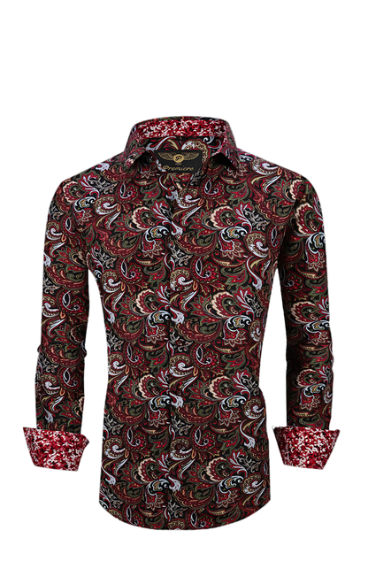 PREMIERE SHIRTS: MULTICOLOR RED PAISLEY