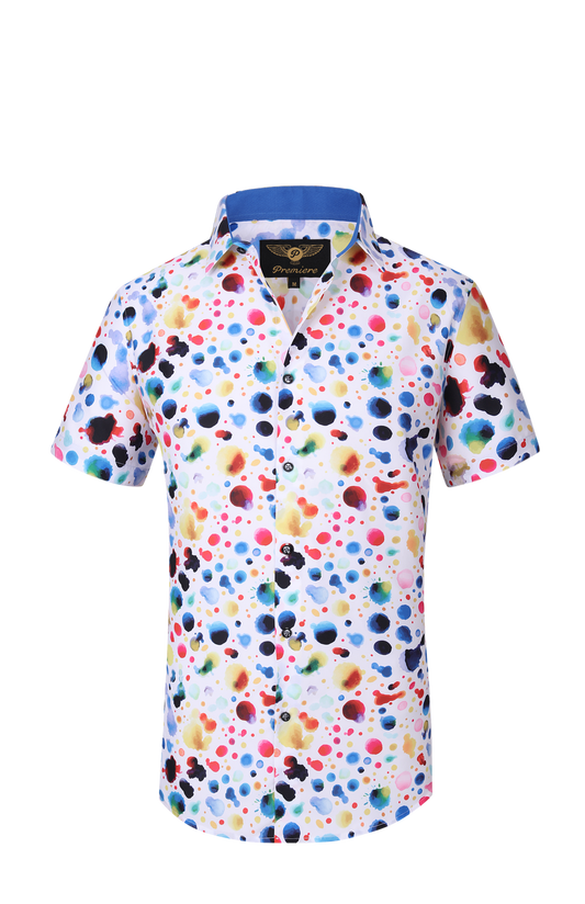 PREMIERE SHORT SLEEVE SHIRTS: COLORFUL SPOTS