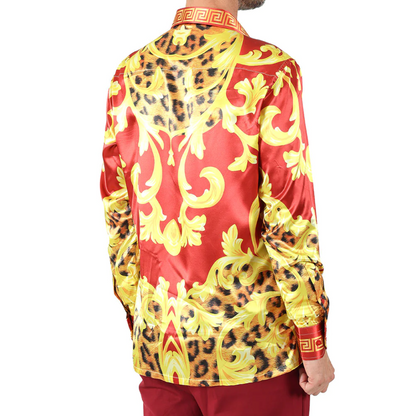 PREMIERE SHIRTS: RED/GOLD LEOPARD