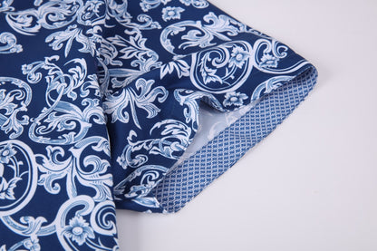 PREMIERE SHORT SLEEVE SHIRTS: NAVY WHITE PAISLEY