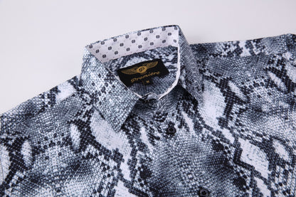 PREMIERE SHORT SLEEVE SHIRTS: GREY SNAKESKIN