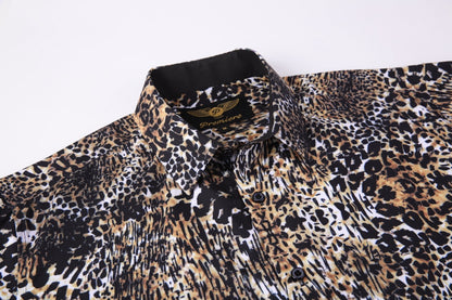 PREMIERE SHORT SLEEVE SHIRTS: BROWN CHEETAH