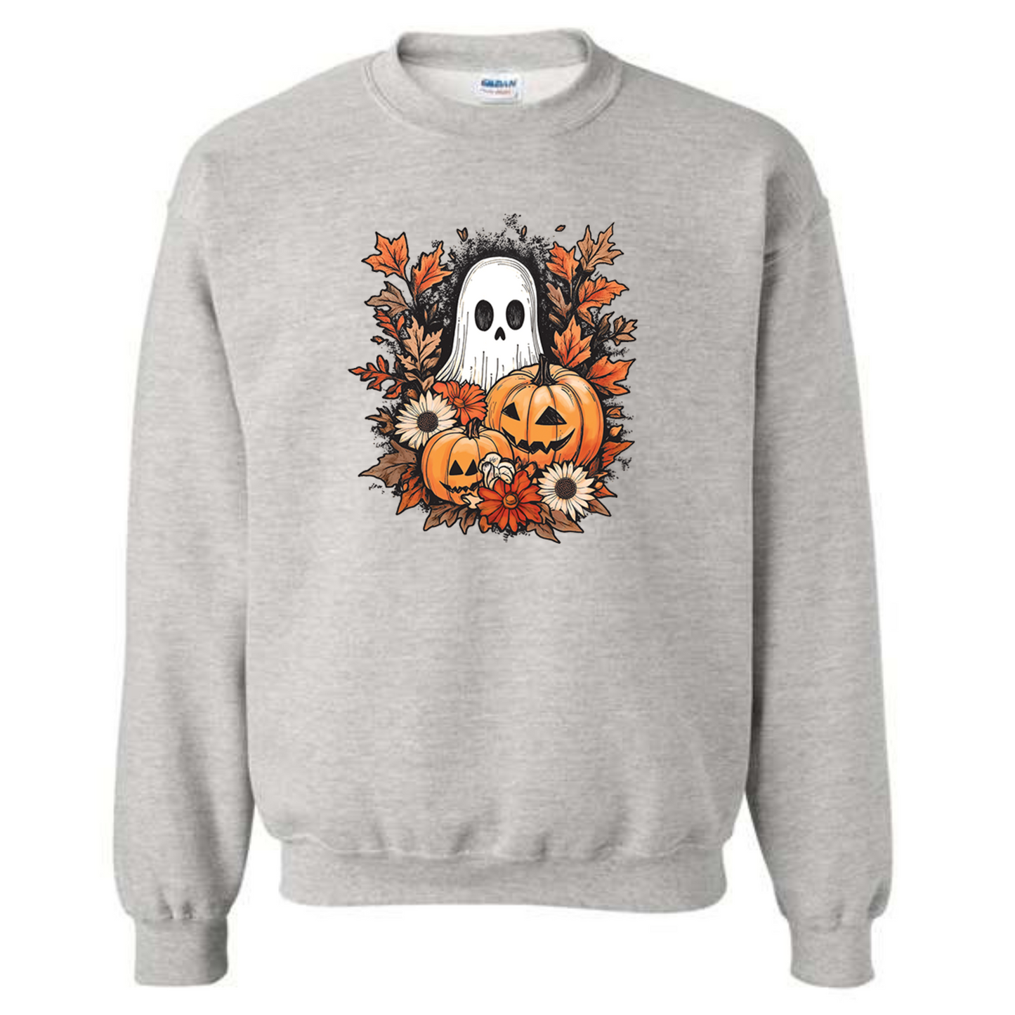 Halloween Pumpkin SPOOKY GHOST Jack O’Lantern Crewneck Sweatshirt