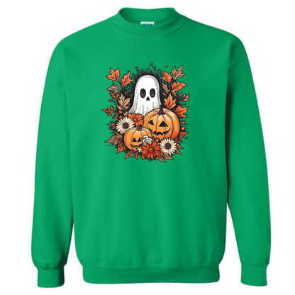 Halloween Pumpkin SPOOKY GHOST Jack O’Lantern Crewneck Sweatshirt