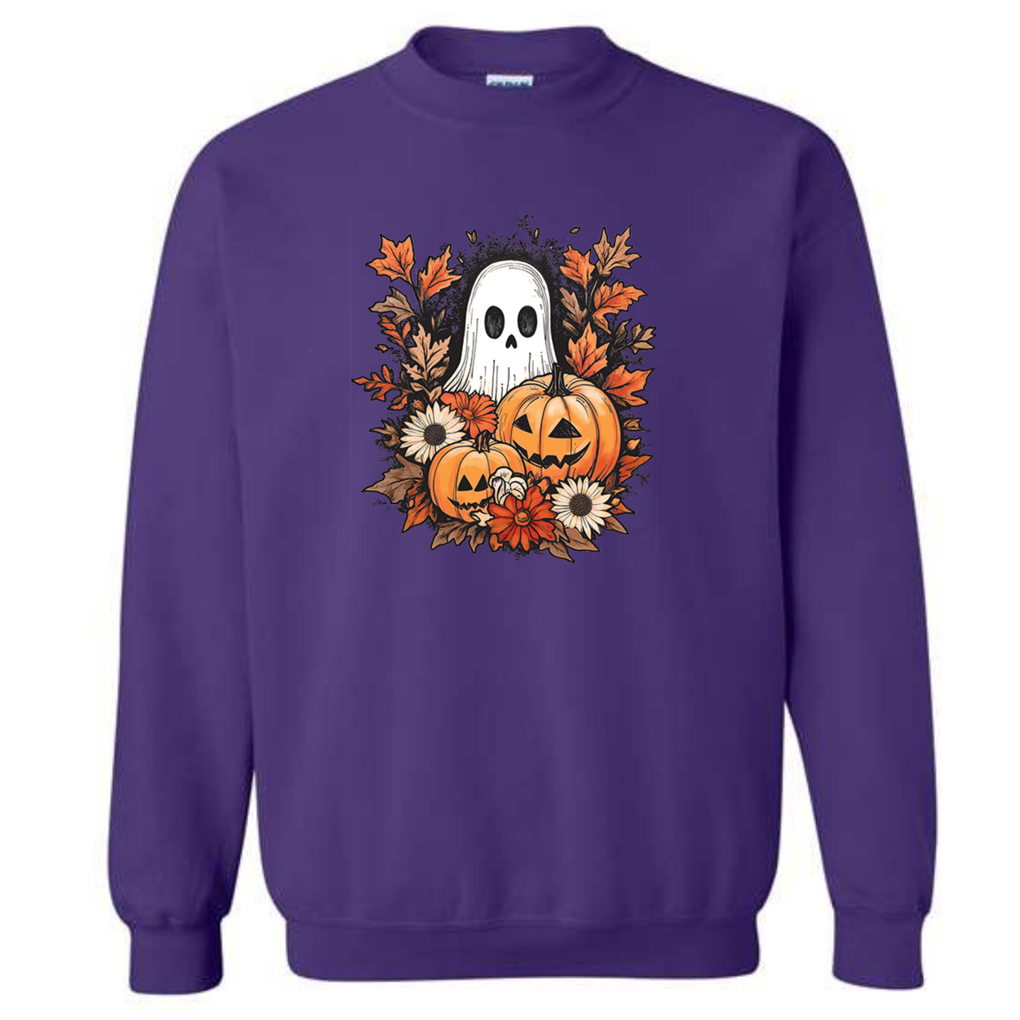 Halloween Pumpkin SPOOKY GHOST Jack O’Lantern Crewneck Sweatshirt