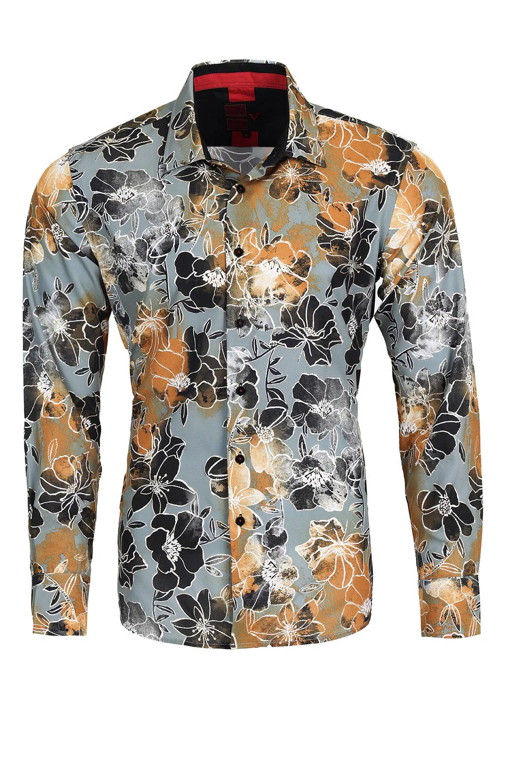 PREMIERE SHIRTS: GREY/GOLD FLORAL FOIL