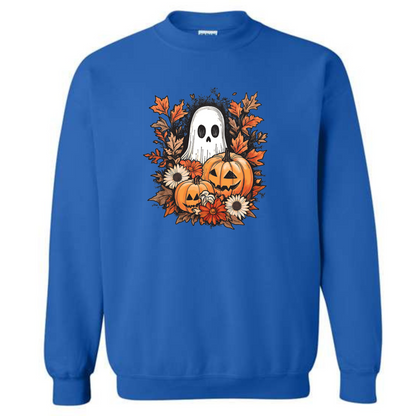 Halloween Pumpkin SPOOKY GHOST Jack O’Lantern Crewneck Sweatshirt