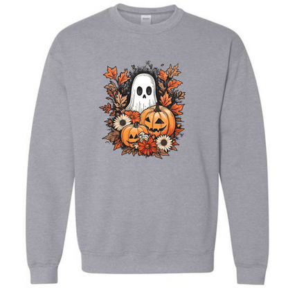 Halloween Pumpkin SPOOKY GHOST Jack O’Lantern Crewneck Sweatshirt