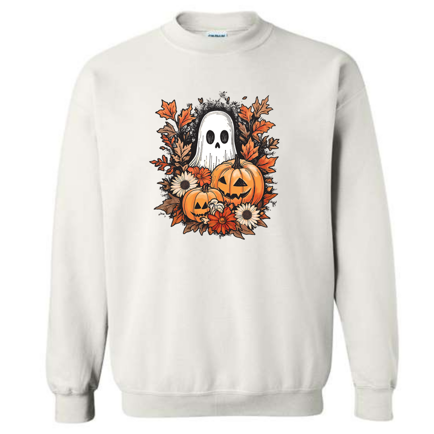 Halloween Pumpkin SPOOKY GHOST Jack O’Lantern Crewneck Sweatshirt