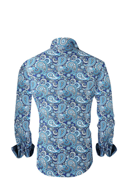 PREMIERE SHIRTS: BLUE BUBBLE PAISLEY