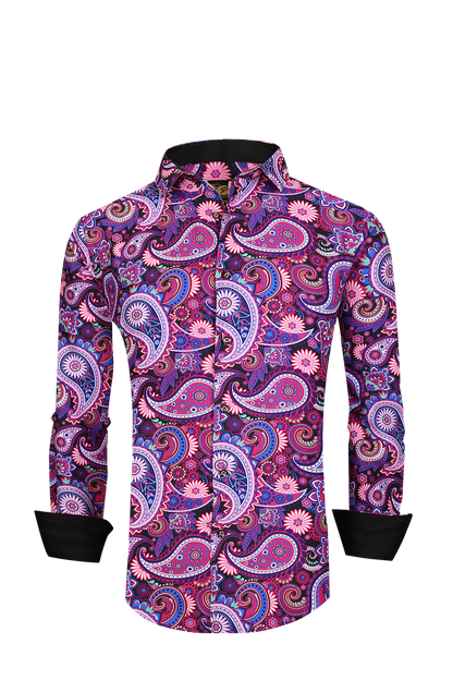 PREMIERE SHIRTS: PINK/PURPLE PAISLEY