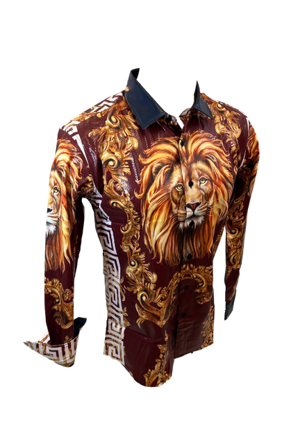 PREMIERE SHIRTS: BURGUNDY TIGER