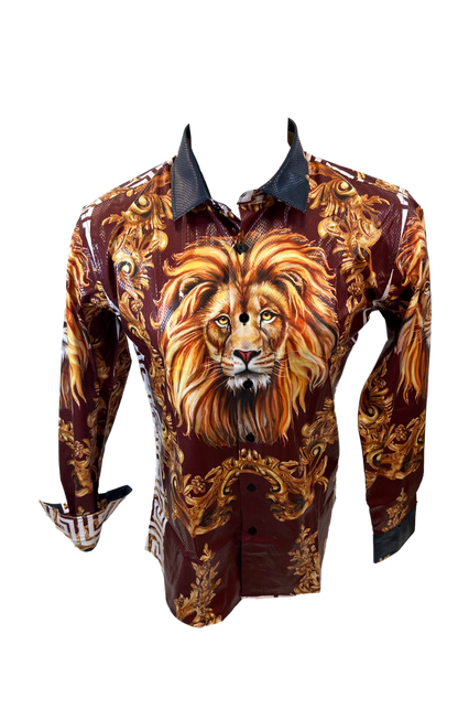 PREMIERE SHIRTS: BURGUNDY TIGER